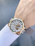 Buy Shop Bulova BVA Skeleton Silver Dial Two Tone Steel Strap Watch for Men - 98A230 USA Online