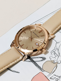 Burberry The City Beige Dial Brown Leather Strap Watch for Women - BU9014