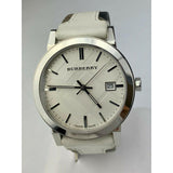 Buy Shop Burberry The City Silver Dial White Leather Strap Watch for Women - BU9019 USA Online