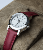 Buy Shop Burberry The City Silver Dial Red Strap Watch for Women - BU9232 USA Online
