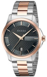 Gucci G Timeless Grey Dial Two Tone Steel Strap Watch For Men - YA126446