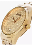 Gucci G Timeless Gold Dial Gold Steel Strap Watch For Women - YA126553