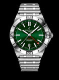 Buy Shop Breitling Chronomat GMT 40 Green Dial Silver Steel Strap Watch for Men - A32398101L1A1 USA Online