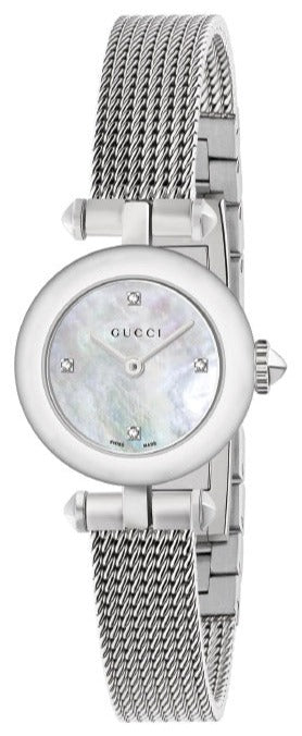 Buy Shop Gucci Diamantissima Diamonds Mother of Pearl Dial Silver Mesh Bracelet Watch for Women - YA141512 USA Online