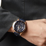 Buy Shop Fossil Grant Sport Chronograph Blue Dial Blue Leather Strap Watch for Men - FS5237 USA Online