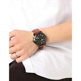Buy Shop Fossil Grant Chronograph Black Dial Brown Leather Strap Watch for Men - FS5241 USA Online