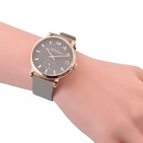 Marc Jacobs Baker Grey Dial Grey Leather Strap Watch for Women - MBM1266