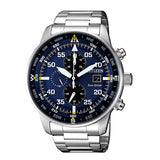 Citizen Eco Drive Chronograph Blue Dial Silver Stainless Steel Watch For Men - CA0690-88L