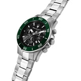 Buy Shop Maserati Competizione Chronograph Black Dial Silver Steel Strap Watch For Men - R8873600008 USA Online