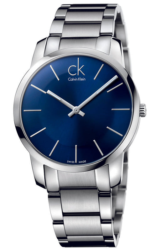 Buy Shop Calvin Klein City Blue Dial Silver Steel Strap Watch for Men - K2G2114N USA Online