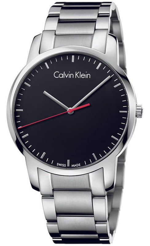Buy Shop Calvin Klein City Black Dial Silver Steel Strap Watch for Men - K2G2G141 USA Online