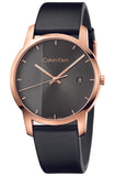 Buy Shop Calvin Klein City Quartz Grey Dial Black Leather Strap Watch for Men - K2G2G6C3 USA Online