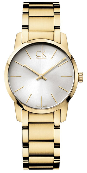 Buy Shop Calvin Klein City White Dial Gold Steel Strap Watch for Women - K2G23546 USA Online