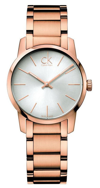 Buy Shop Calvin Klein City White Mother of Pearl Dial Rose Gold Steel Strap Watch for Women - K2G23646 USA Online