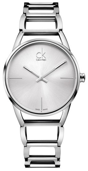 Buy Shop Calvin Klein Stately White Dial Silver Steel Strap Watch for Women - K3G23126 USA Online