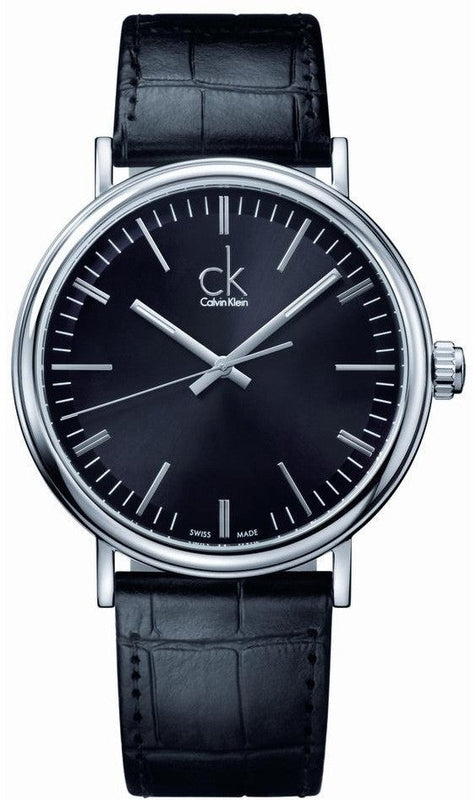 Buy Shop Calvin Klein Surround Black Dial Black Leather Strap Watch for Men - K3W211C1 USA Online