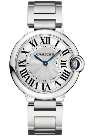 Buy Shop Cartier Ballon Bleu De Cartier Silver Dial Silver Steel Strap Watch for Women - W69011Z4 USA Online