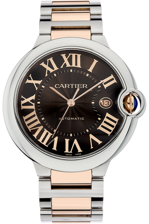 Buy Shop Cartier Ballon Bleu de Cartier Brown Dial Two Tone Steel Strap Watch for Men - W6920032 USA Online