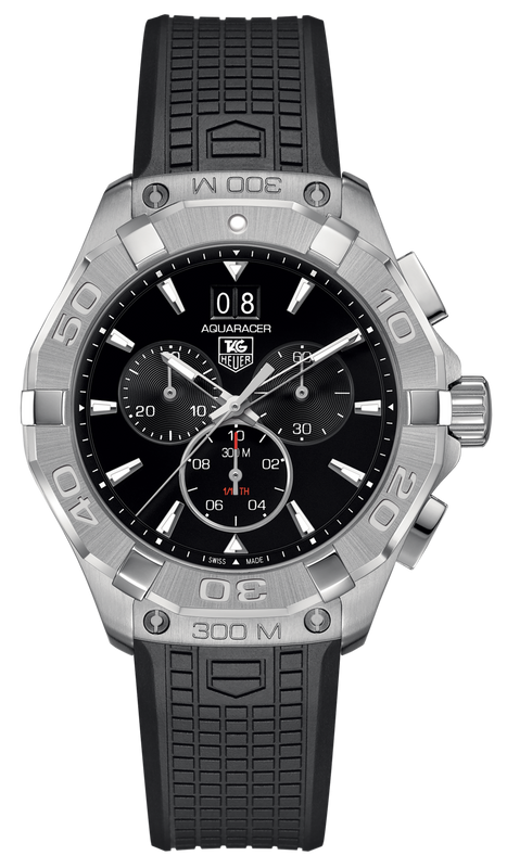 Buy Shop Tag Heuer Aquaracer Chronograph Black Dial Black Rubber Strap Watch for Men - CAY1110.FT6041 USA Online