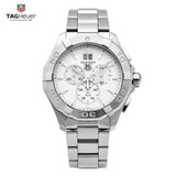 Buy Shop Tag Heuer Aquaracer White Dial Silver Steel Strap Watch for Men - CAY1111.BA0927 USA Online