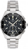 Buy Shop Tag Heuer Aquaracer Quartz Chronograph Black Dial Silver Steel Strap Watch for Men - CAY111A.BA0927 USA Online
