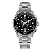 Buy Shop Tag Heuer Aquaracer Quartz Chronograph Black Dial Silver Steel Strap Watch for Men - CAY111A.BA0927 USA Online