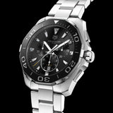 Buy Shop Tag Heuer Aquaracer Quartz Chronograph Black Dial Silver Steel Strap Watch for Men - CAY111A.BA0927 USA Online