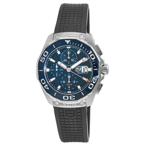 Buy Shop Tag Heuer Aquaracer Chronograph Blue Dial Black Rubber Strap Watch for Men - CAY111B.FT6041 USA Online
