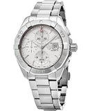 Tag Heuer Aquaracer Caliber 16 Automatic Chronograph White Dial Silver Steel Strap Watch for Men - CAY2111.BA0927