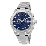 Tag Heuer Aquaracer Caliber 16 Automatic Chronograph Blue Dial Silver Steel Strap Watch for Men - CAY2112.BA0927