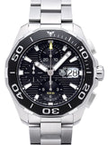 Buy Shop Tag Heuer Aquaracer Calibre 16 Day-Date Black Dial Silver Steel Strap Watch for Men - CAY211A.BA0927 USA Online