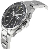 Buy Shop Tag Heuer Aquaracer Calibre 16 Day-Date Black Dial Silver Steel Strap Watch for Men - CAY211A.BA0927 USA Online