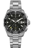 Buy Shop Tag Heuer Aquaracer Calibre 16 Day-Date Black Dial Silver Steel Strap Watch for Men - CAY211A.BA0927 USA Online
