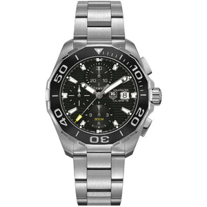 Buy Shop Tag Heuer Aquaracer Calibre 16 Day-Date Black Dial Silver Steel Strap Watch for Men - CAY211A.BA0927 USA Online