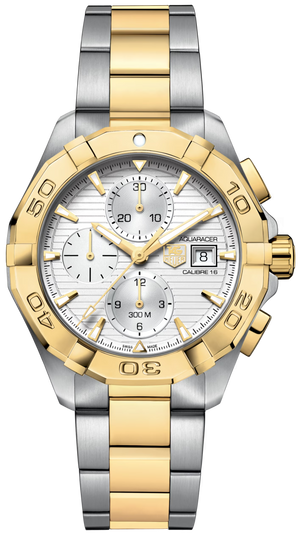 Tag Heuer Aquaracer Caliber 16 Automatic White Dial Two Tone Steel Strap Watch for Men - CAY2121.BB0923