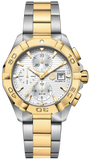 Tag Heuer Aquaracer Caliber 16 Automatic White Dial Two Tone Steel Strap Watch for Men - CAY2121.BB0923