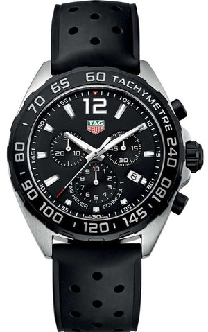 Buy Shop Tag Heuer Formula 1 Black Dial Black Leather Strap Watch for Men - CAZ1010.FT8024 USA Online