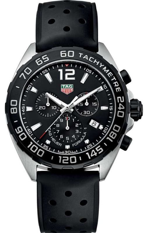 Buy Shop Tag Heuer Formula 1 Black Dial Black Leather Strap Watch for Men - CAZ1010.FT8024 USA Online