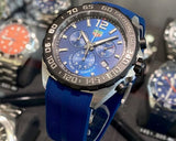 Tag Heuer Formula 1 Chronograph Blue Dial Blue Rubber Strap Watch for Men - CAZ101AV.FT8077