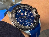 Tag Heuer Formula 1 Chronograph Blue Dial Blue Rubber Strap Watch for Men - CAZ101AV.FT8077