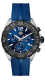 Tag Heuer Formula 1 Chronograph Blue Dial Blue Rubber Strap Watch for Men - CAZ101AV.FT8077