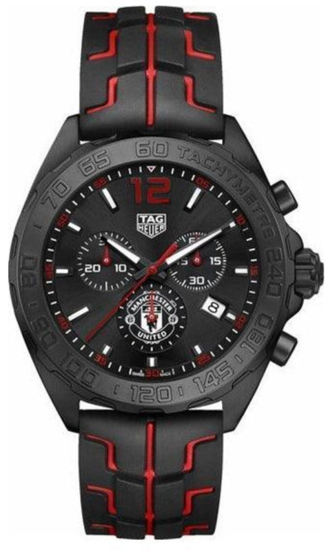 Buy Shop Tag Heuer Formula 1 Manchester United Limited Edition Black Dial Black & Red Rubber Strap Watch for Men - CAZ101J.FT8027 USA Online
