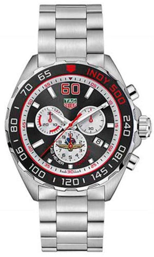 Buy Shop Tag Heuer Formula 1 Indy 500 Special Edition Black Dial Silver Steel Strap Watch for Men - CAZ101V.BA0842 USA Online