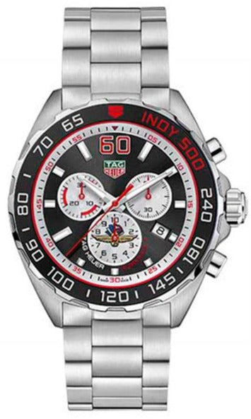 Buy Shop Tag Heuer Formula 1 Indy 500 Special Edition Black Dial Silver Steel Strap Watch for Men - CAZ101V.BA0842 USA Online