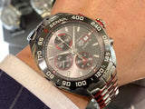 Tag Heuer Formula 1 Chronograph Senna Grey Dial Silver Steel Strap Watch for Men - CAZ201D.BA0633