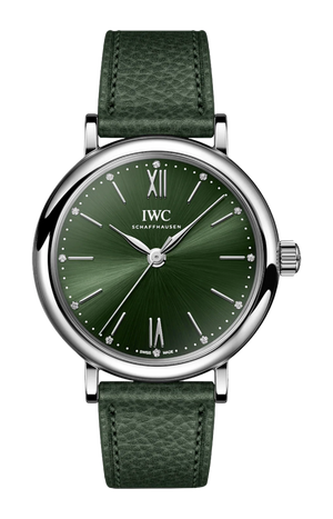 Buy Shop IWC Portofino Automatic Automatic Green Dial Green Leather Strap Watch for Women - IW357412 USA Online