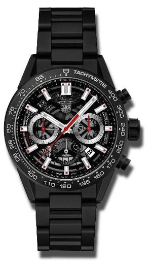 Buy Shop Tag Heuer Carrera Automatic Chronograph Black Dial Black Steel Strap Watch for Men - CBG2090.BH0661 USA Online