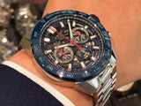 Buy Shop Tag Heuer Carrera Chronograph Blue Dial Silver Steel Strap Watch for Men - CBG2A11.BA0654 USA Online