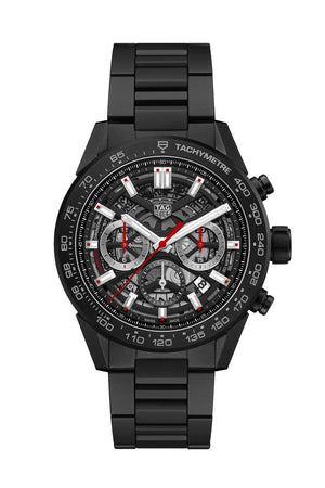 Buy Shop Tag Heuer Carrera Automatic Chronograph Black Dial Black Steel Strap Watch for Men - CBG2090.BH0661 USA Online