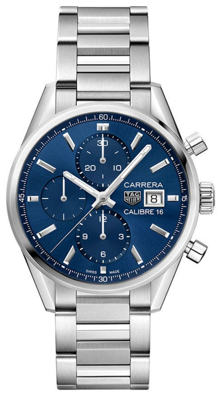 Buy Shop Tag Heuer Carrera Chronograph 41mm Blue Dial Silver Steel Strap Watch for Men - CBK2112.BA0715 USA Online